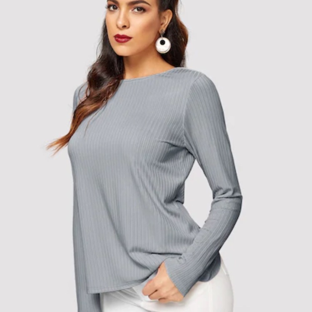 $SALE$   Split Back Ribbed Top - Picture 5 of 6